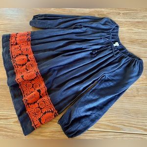 J.Crew Linen Tunic Dress with Embroidery Size XS